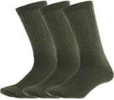 Army Universe athletic crew socks olive drab 3-pack, durable daily training wear.