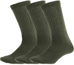 Army Universe athletic crew socks olive drab 3-pack, durable daily training wear.