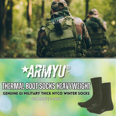 Army Universe USA-made thermal socks closeup highlights cushioned sole for all-day comfort