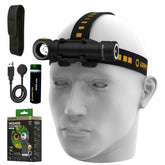 Armytek Wizard C2 Pro Max LR headlamp with compact form factor for glove-friendly carry.