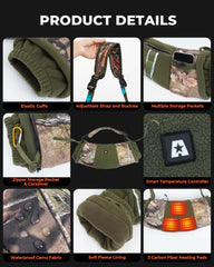 ARRIS heated muff with extended cuffs traps heat for all-day cold-weather activities.
