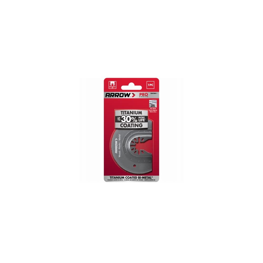 Arrow Fastener OSC208-1 titanium coated bi-metal oscillating blade for versatile woodworking and drywall cuts