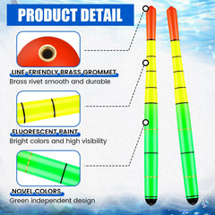 Six Arrowbash fishing bobbers packaged for use