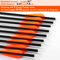 Arrowbash carbon arrow material delivers long-lasting performance for recurve or compound setups.