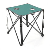 ARROWHEAD OUTDOOR 26in folding table open top view offers stable camping surface.