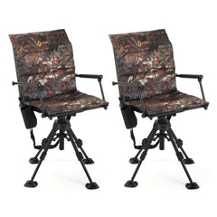 ARROWHEAD OUTDOOR 2-pack folding 360 swivel chair showing silent rotation for blinds