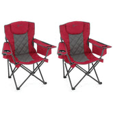 Arrowhead Outdoor folding quad chair with cooler keeps drinks at hand during camping