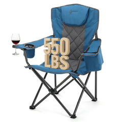 ARROWHEAD OUTDOOR deluxe folding quad chair with headrest for all-day campsite seating
