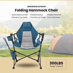 Arrowhead Outdoor hammock chair showing padded headrest for comfortable support.