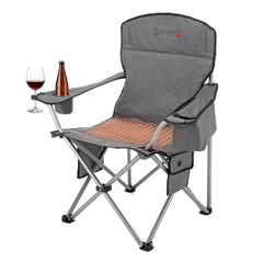 ARROWHEAD OUTDOOR portable heated folding chair with compact warmth for camping trips.