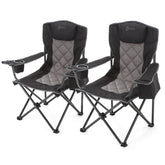 Arrowhead Outdoor quad chair with headrest provides portable comfort for camping and tailgates.