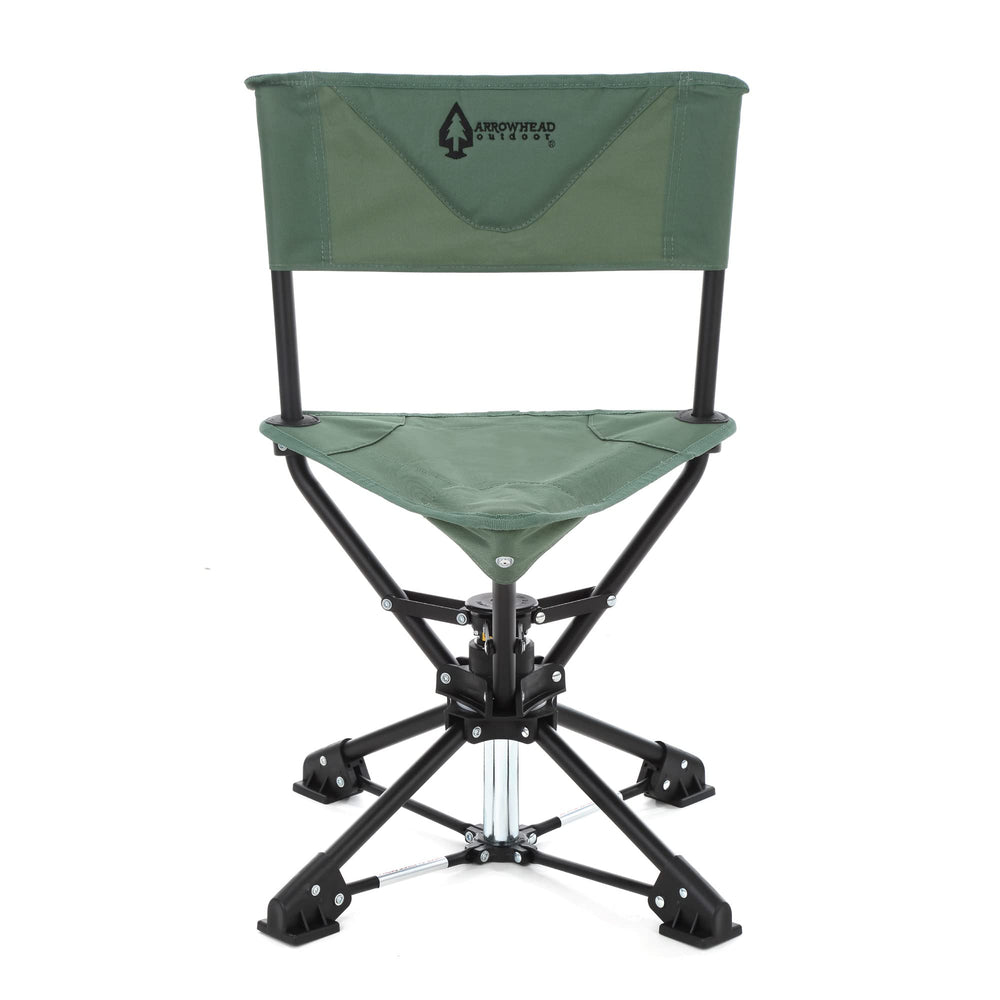 ARROWHEAD OUTDOOR 360-degree swivel chair viewed from above for silent hunting movement