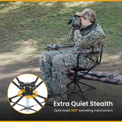 ARROWHEAD OUTDOOR wide stabilizing feet prevent sinking on soft ground.