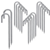 ARRYNTHEON rebar stakes 16-inch setup shows sturdy 17-pack for secure anchoring.