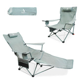 ARURU 2-in-1 reclining chair with extended footrest for outdoor lounging.