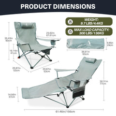 ARURU sturdy metal frame and 600D Oxford fabric ensure long-lasting support.