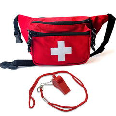 ASA TECHMED lifeguard fanny pack with whistle for quick access to essentials.