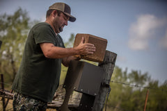ASF All Seasons Feeders EZ Block holds two blocks for flexible feeding.