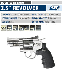 ASG Dan Wesson top view shows full metal frame and textured grip for comfort.