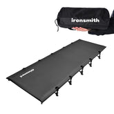 ASGARD camping cot folded compact for easy packing on road trips.