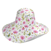 Aslsiy dragonfly butterfly flowers wide-brim white sun hat protects face and neck in sun