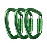 Aspire auto-locking carabiner close-up with twist-lock in green.