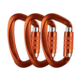 Aspire auto-locking carabiner 12kn orange for secure hammock setup.