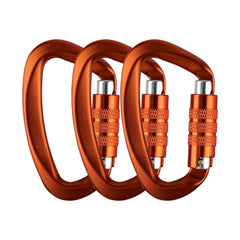 Aspire auto-locking carabiner 12kn orange for secure hammock setup.