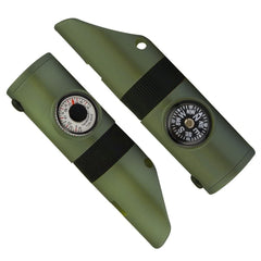 ASR Outdoor 2-pack kids survival multi-tool whistle showing 7-in-1 features for outdoor safety.