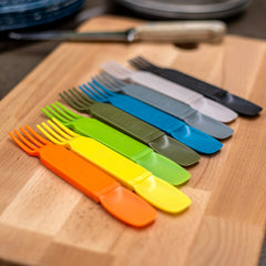 ASR Outdoor 3-in-1 utensils with knife for versatile meal prep.
