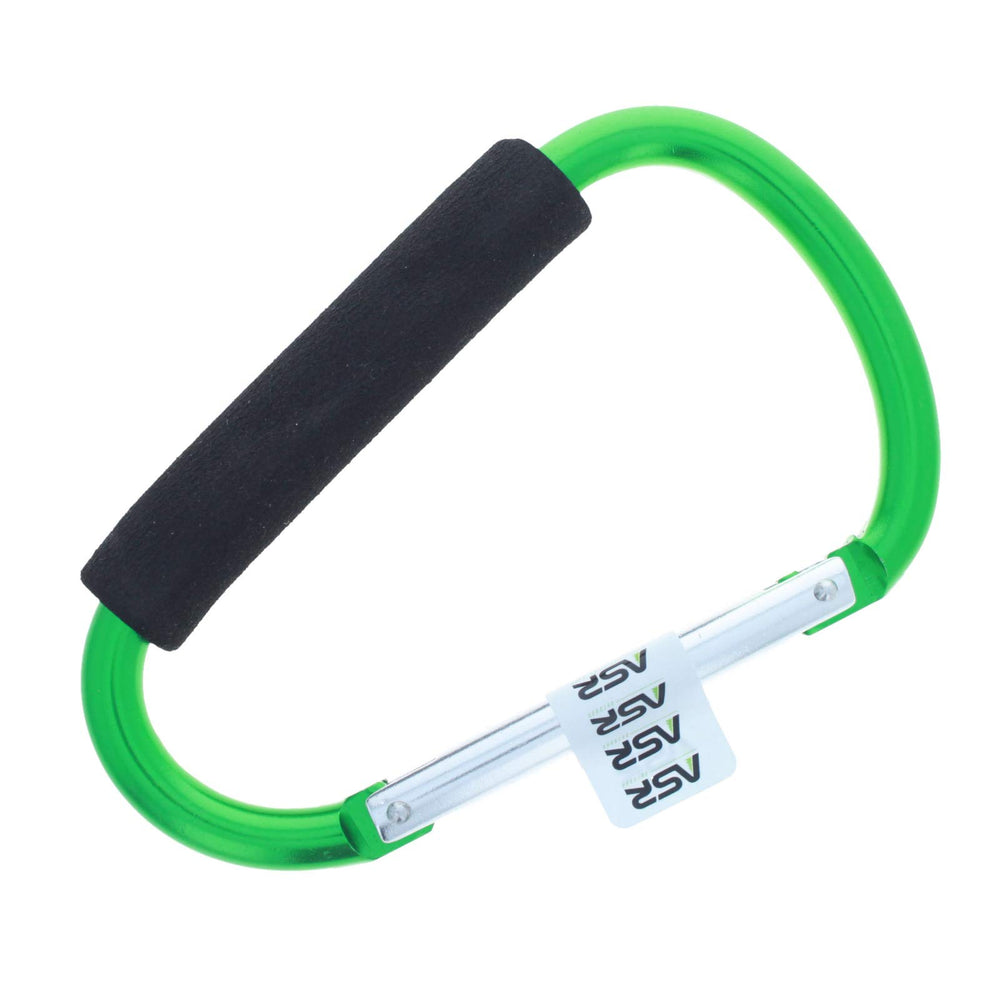 ASR Outdoor 6.5 inch jumbo aluminum carabiner with cushion grip front view, ideal for gear clipping