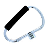 ASR Outdoor 6.5-inch jumbo aluminum carabiner with cushion grip in silver for secure handling