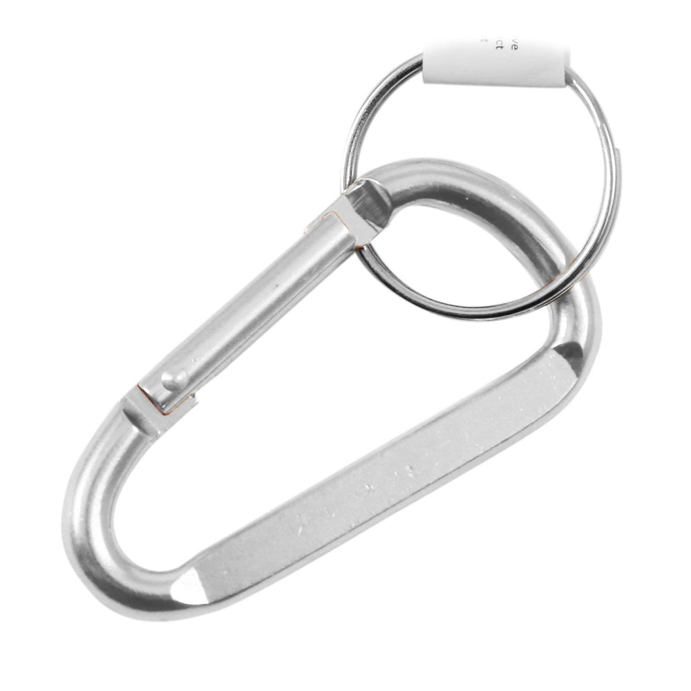 ASR Outdoor 8mm large carabiner in silver for backpacks and key chains and everyday gear.