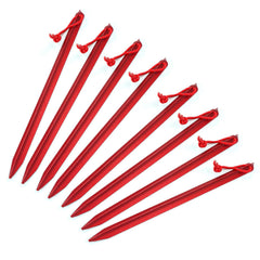 ASR Outdoor 9 inch red aluminum stake with eyelet for quick stringing