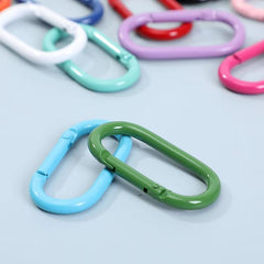 Assorted colors aluminum carabiners blue focus with easy key access