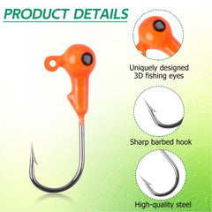 Assorted color jig heads for freshwater and saltwater fishing