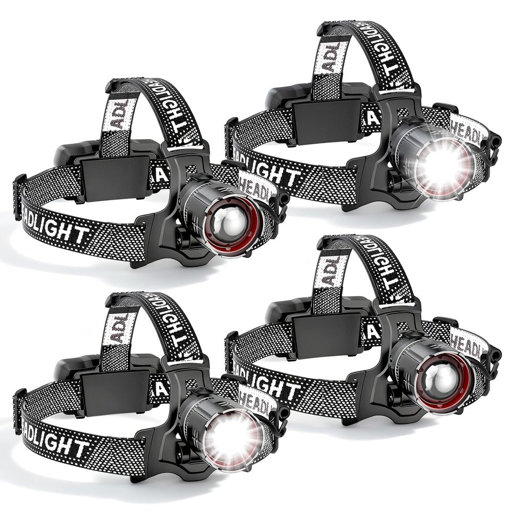 ATDOALL headlamp pack wide view demonstrates bright beams for outdoor adventures.