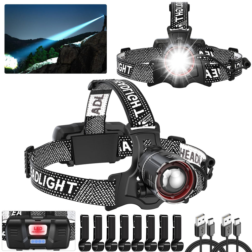 ATDOALL headlamp two-pack in box ready for outdoor use.