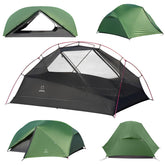 ATEPA ultralight two person tent setup in outdoor environment for hikers