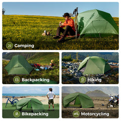 ATEPA ultralight tent aluminum pole close-up featuring 7001 aluminum alloy frame.
