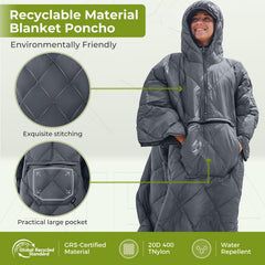 ATEPA wearable sleeping bag with zippered coat closure for hands-free warmth