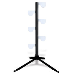 Atflbox AR500 dueling tree front view with six 4-inch paddles for rimfire training