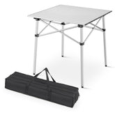 Athena Collection foldable camping table folded compactly for easy transport.