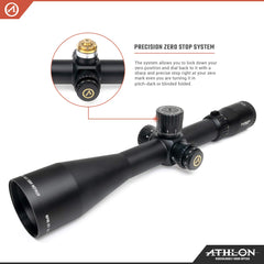 Athlon Optics Ares ETR 4.5-30x56 first focal plane reticle scales with magnification for accurate holds.