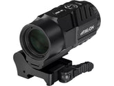 Athlon Optics Midas M5 magnifier behind red dot for enhanced target acquisition.
