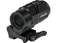 Athlon Optics Midas M5 magnifier behind red dot for enhanced target acquisition.