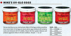 Closeup of Atlas Mike's 1026 UV-Glo Salmon Eggs pink finish improving lure visibility in water