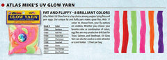 Atlas Mike's UV Glow Yarn in use, chartreuse glow helps lure fish in low light