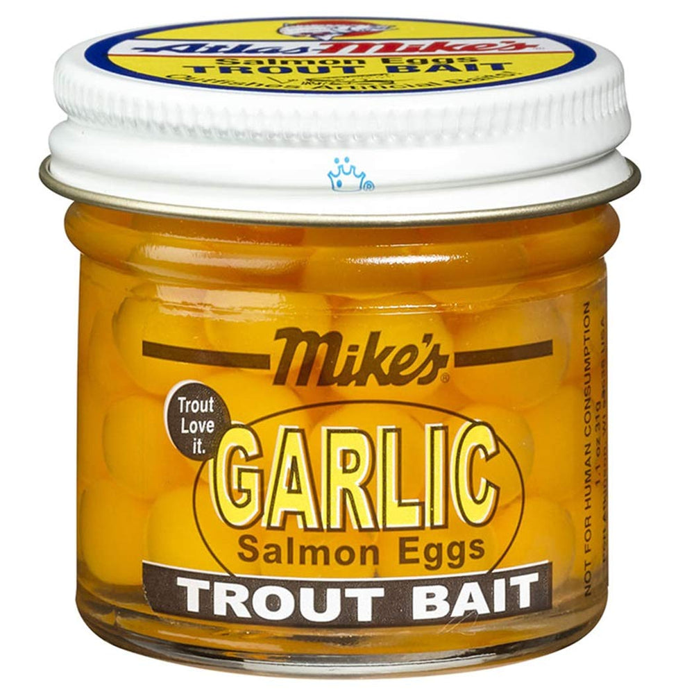 Atlas Mike's Garlic Egg 1038 yellow tube helps attract trout and salmon.