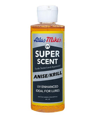 Atlas Mike's Krill UV Super Scent bottle for orange bait that attracts more bites.
